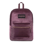 JanSport Superbreak Velvet Backpack, Dried Fig Velvet - جان سبورت
