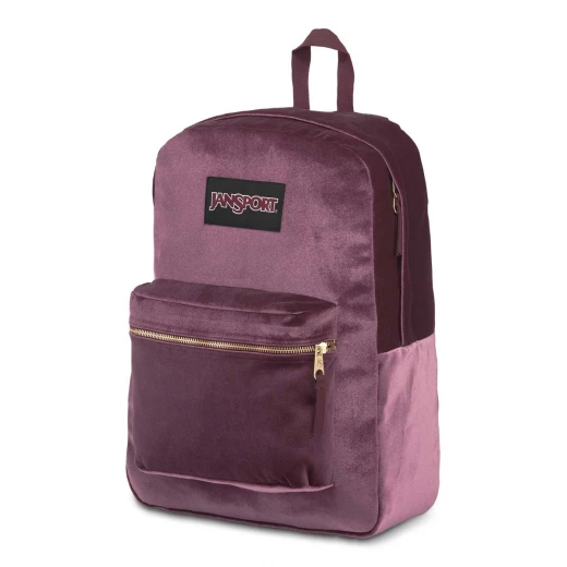 JanSport Superbreak Velvet Backpack, Dried Fig Velvet - جان سبورت - Image 3