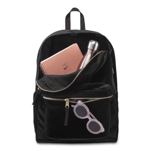 JanSport Superbreak Velvet Backpack, Black Velvet - جان سبورت - Image 3