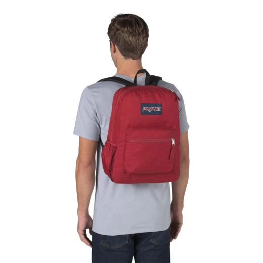 JanSport Cross Town Remix Backpack, Viking Red Heathered 600D - جان سبورت - Image 3