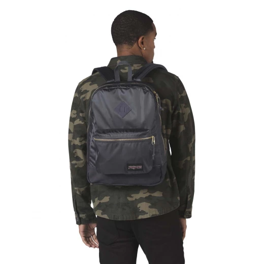 Jansport Super FX Backpack Deep Grey, Gold Premium Poly - جان سبورت - Image 2