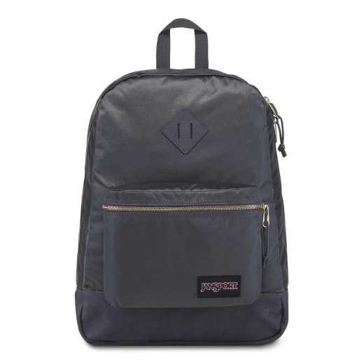 Jansport Super FX Backpack Deep Grey, Gold Premium Poly Jansport Super FX Backpack Deep Grey, Gold Premium Poly