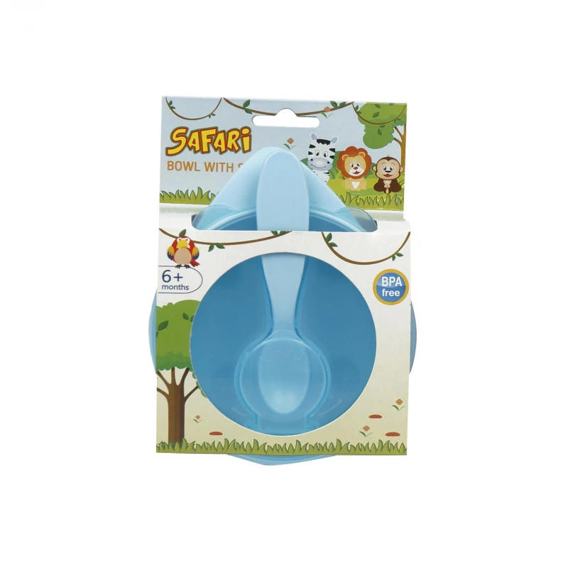 Safari Baby Bowel Set With Spoon, Blue