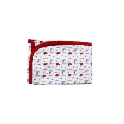 Baby Cotton Blanket, Red- Sea Shape Baby Cotton Blanket, Red- Sea Shape