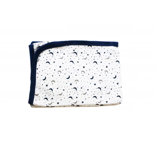 Baby Cotton Blanket, Navy&White, Stars Shape Baby Cotton Blanket, Navy&White, Stars Shape