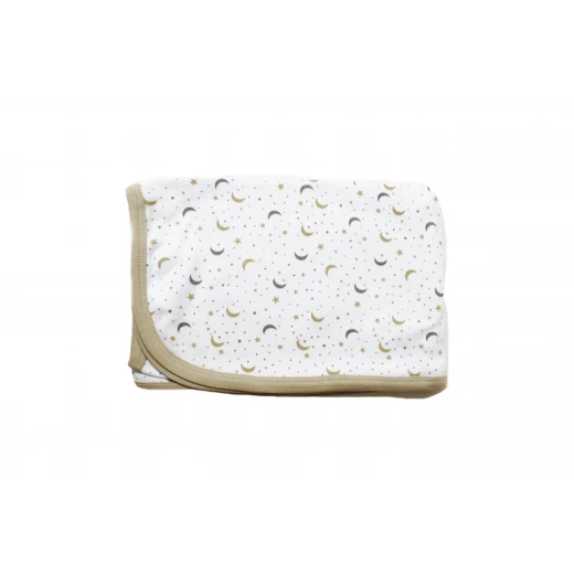 Baby Cotton Blanket, Beige&White, Stars Shape Baby Cotton Blanket, Beige&White, Stars Shape