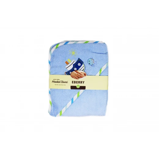 Hooded Towel, Blue, Boat Hooded Towel, Blue, Boat