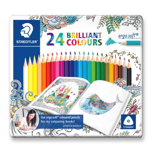 Staedtler Ergosoft Triangular Colouring Pencils, Pack of 24 Staedtler Ergosoft Triangular Colouring Pencils, Pack of 24