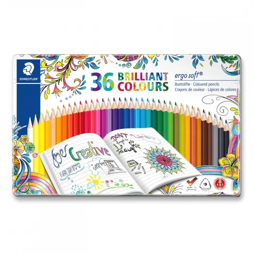 Staedtler Ergosoft Triangular Colouring Pencils, Pack of 36 Staedtler Ergosoft Triangular Colouring Pencils, Pack of 36