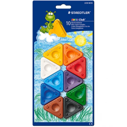 Staedtlers Noris Club® 2230 Wax Crayon Triangle, Pack of 10 Staedtlers Noris Club® 2230 Wax Crayon Triangle, Pack of 10