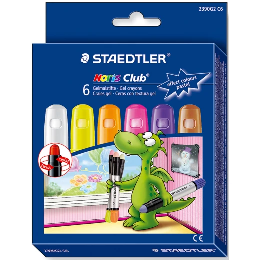 Staedtlers Noris Gel Twister Crayon Pastel Effect Colours, Pack of 6 Staedtlers Noris Gel Twister Crayon Pastel Effect Colours, Pack of 6