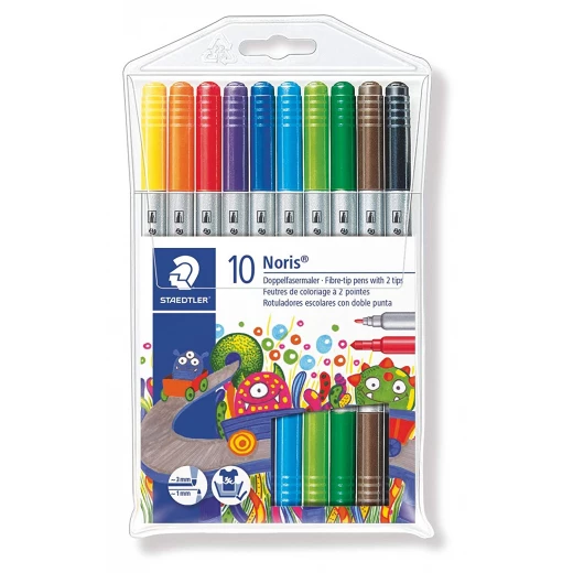 Staedtler Noris® 320 Double Ended Fibre-Tip Pen, Pack of 10 Staedtler Noris® 320 Double Ended Fibre-Tip Pen, Pack of 10