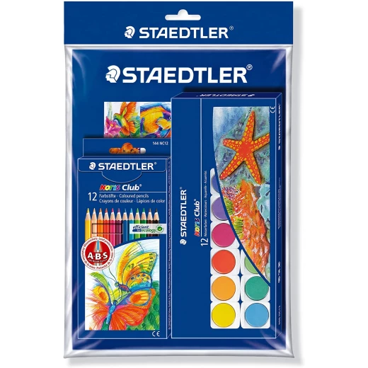 Staedtler Noris Club Painting Set with Colouring Pencils Paintbox and Free Painting Pad Staedtler Noris Club Painting Set with Colouring Pencils Paintbox and Free Painting Pad