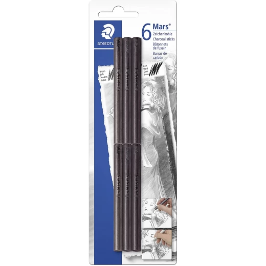 Staedtler Charcoal Sticks, Pack of 6 Staedtler Charcoal Sticks, Pack of 6