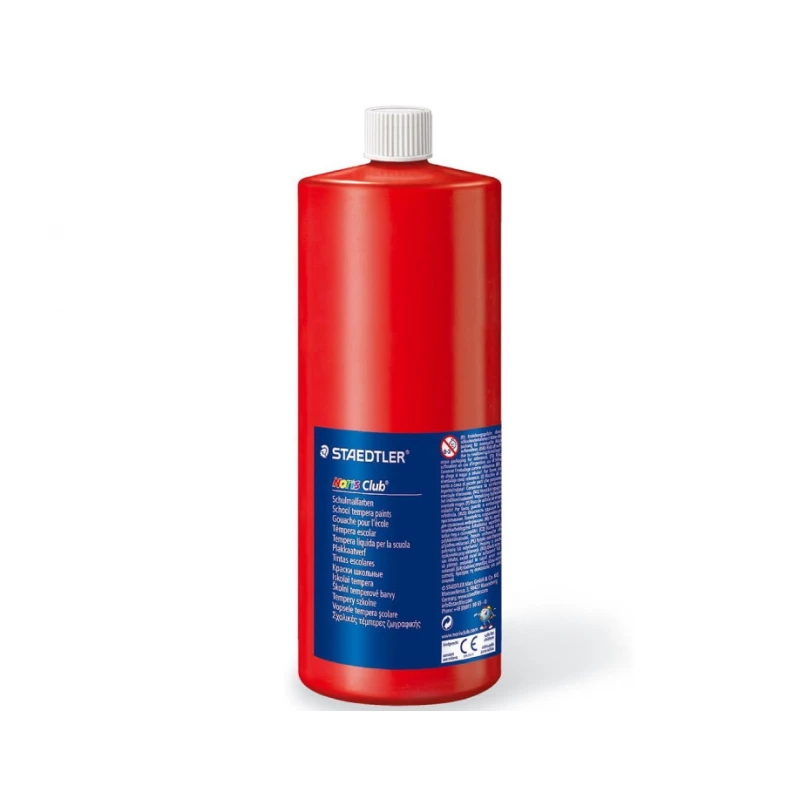 Staedtler Noris School Tempera Paints 1000 ml, Red - ستدلر