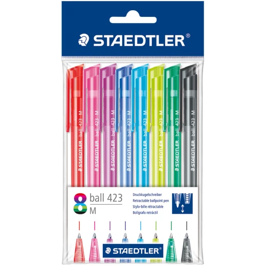 Staedtler Triangular Neon Ballpoint Pen, Pack of 8 Staedtler Triangular Neon Ballpoint Pen, Pack of 8