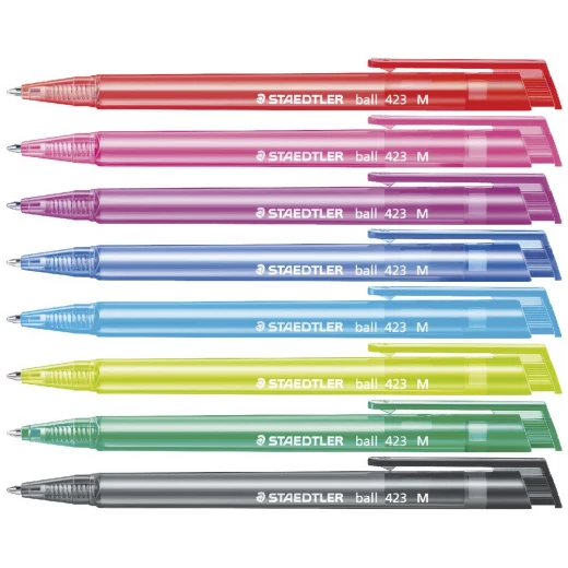 Staedtler Triangular Neon Ballpoint Pen, Pack of 8 - ستدلر - Image 2
