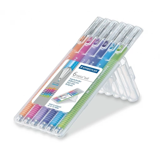 Staedtler Triplus Ball Ballpoint Pen Desktop Box 0.7 mm, Pack of 6 - ستدلر - Image 2
