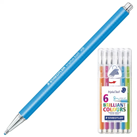 Staedtler Triplus Ball Ballpoint Pen Desktop Box 0.7 mm, Pack of 6 - ستدلر - Image 3