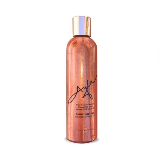 Ayla Summer Package-Golden shimmery Tanning Oil, Aloe vera Toner for after tanning - Ayla Naturals - Image 3