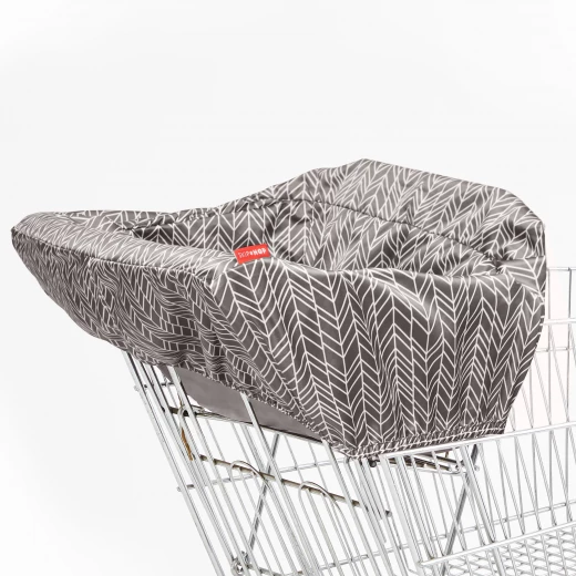 Skip Hop Take Cover Shopping Cart & High Chair Cover, Grey Feather - سكيب هوب - Image 2