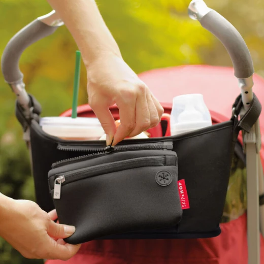 Skip Hop Universal Stroller Organizer: Insulated Beverage and Essentials Stroller Caddy, Black - سكيب هوب - Image 2