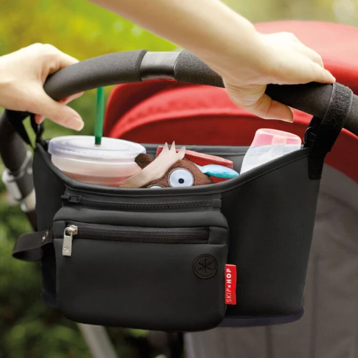 Skip Hop Universal Stroller Organizer: Insulated Beverage and Essentials Stroller Caddy, Black - سكيب هوب - Image 4