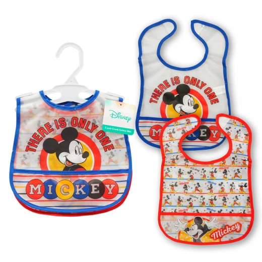 2 Pack Mickey Mouse Crumb Catcher Bib, Red&Blue 2 Pack Mickey Mouse Crumb Catcher Bib, Red&Blue