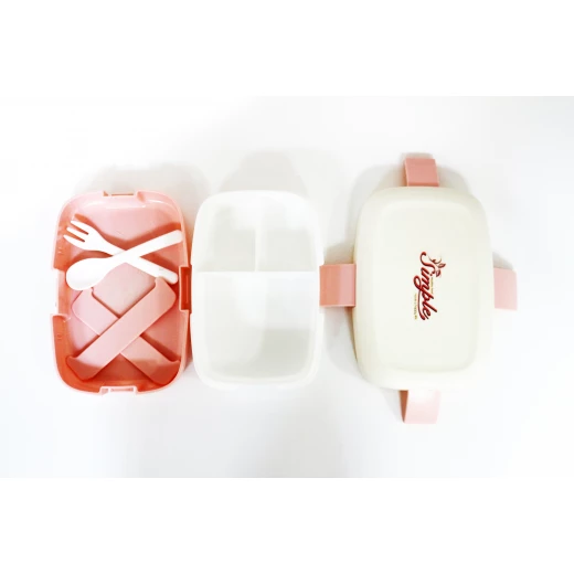 Elliptical Kids School Lunch Box, Pink&White Elliptical Kids School Lunch Box, Pink&White