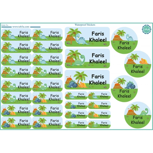 Tob3a Waterproof Stickers, Dinosaurs Tob3a Waterproof Stickers, Dinosaurs