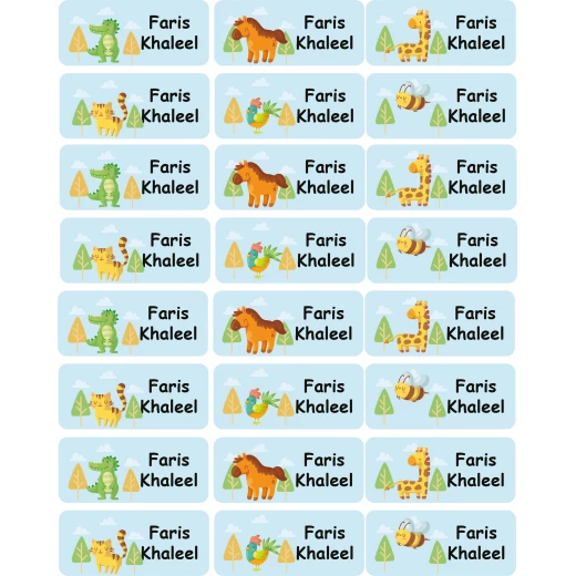 Tob3a Book Labels, Animals Tob3a Book Labels, Animals