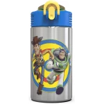 Zak Designs Toy Story 4 Buzz & Woody Stainless Steel Water Bottle,15.5 ounce - زاك ديزاينز