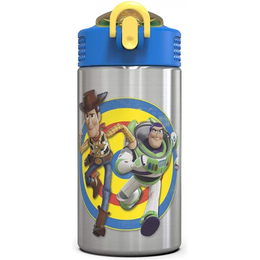 Zak Designs Toy Story 4 Buzz & Woody Stainless Steel Water Bottle,15.5 ounce Zak Designs Toy Story 4 Buzz & Woody Stainless Steel Water Bottle,15.5 ounce