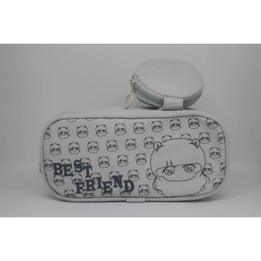 Best friend Large case with little  Accessory Pouch, Grey - Image 2