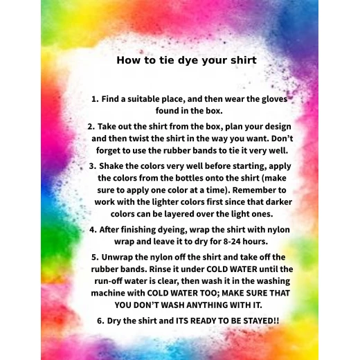 GUGU's Tie Dye your T-shirt, +25 years, XL - جوجوز - Image 4