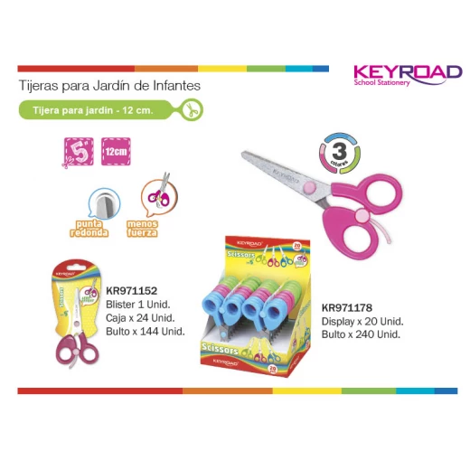 keyroad scissor 5''less effort kids scissors, pink - كيرود - Image 2