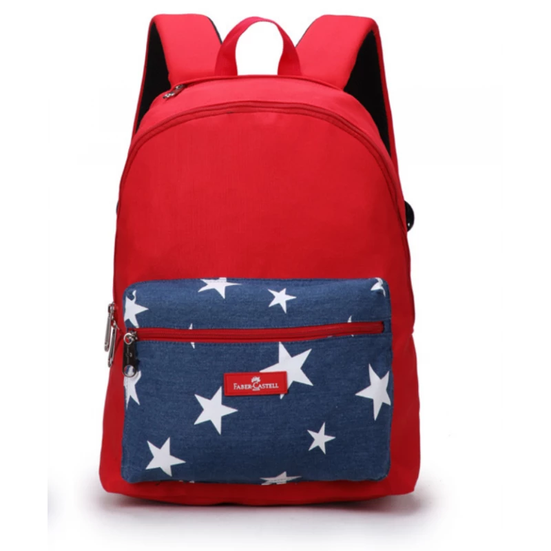Faber-Castell Energetic Bag 1 Compt Petrol Backpack, Red&Blue - فابر كاستل