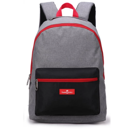Faber-Castell Energetic Bag 1 Compt Petrol Backpack, Black&Red Faber-Castell Energetic Bag 1 Compt Petrol Backpack, Black&Red