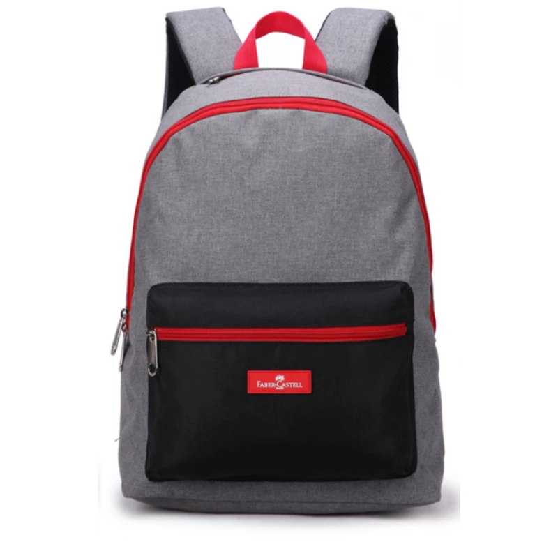 Faber-Castell Energetic Bag 1 Compt Petrol Backpack, Black&Red - فابر كاستل