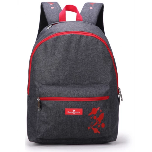 Faber-Castell Energetic Bag 1 Compt Petrol Backpack, Dark Grey&Red Faber-Castell Energetic Bag 1 Compt Petrol Backpack, Dark Grey&Red