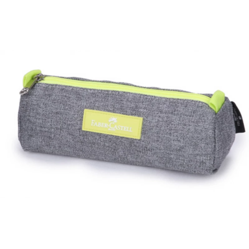 Faber Castell Small Pencil Case 1-Compartment, Light Grey&Rocket - فابر كاستل