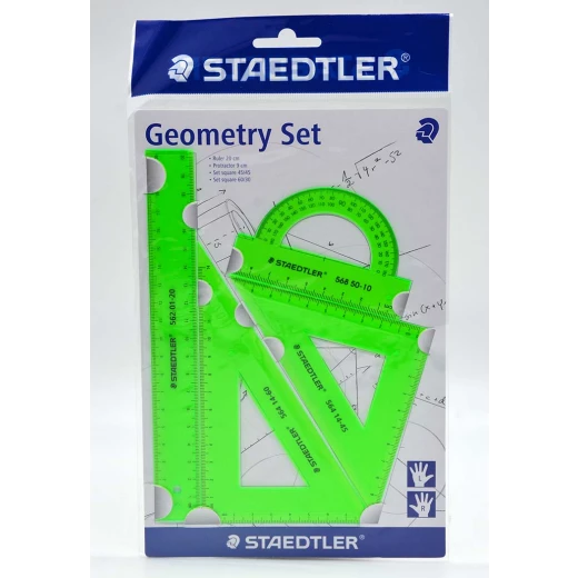 Staedtler Geometry Set 4pcs Asstd, Green Staedtler Geometry Set 4pcs Asstd, Green