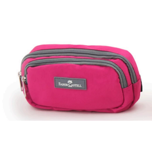 Faber Castell Large Pencil Case 2 Compartment, Pink&Grey Ice Cream Faber Castell Large Pencil Case 2 Compartment, Pink&Grey Ice Cream