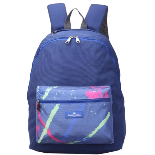 Faber-Castell Energetic Bag 1 Compt Backpack, Dark Blue& Blue Paint Faber-Castell Energetic Bag 1 Compt Backpack, Dark Blue& Blue Paint