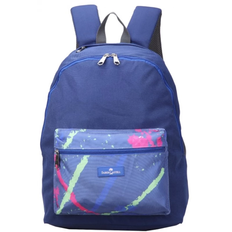Faber-Castell Energetic Bag 1 Compt Backpack, Dark Blue& Blue Paint - فابر كاستل