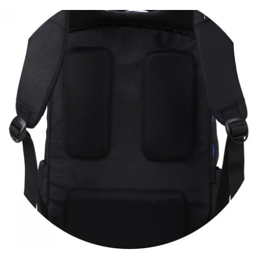 FaberCastell Urban Bag 2 Compt Backpack, Black&Blue Zipper Leather - فابر كاستل - Image 3