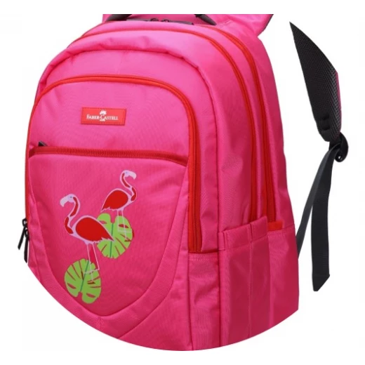 FaberCastell Weekend Bag 3 Compt Backpack, Pink &Flamingo - فابر كاستل - Image 2
