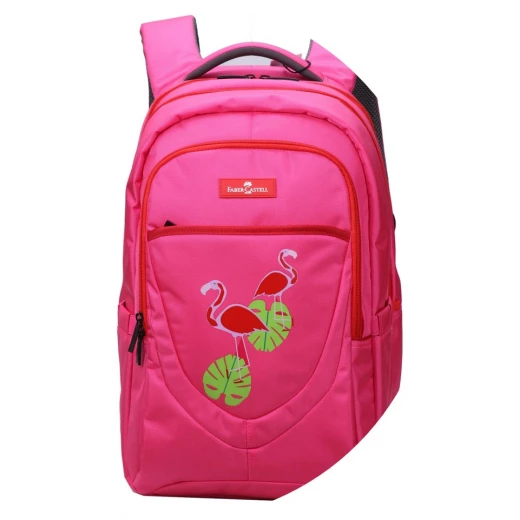 FaberCastell Weekend Bag 3 Compt Backpack, Pink &Flamingo - فابر كاستل - Image 3