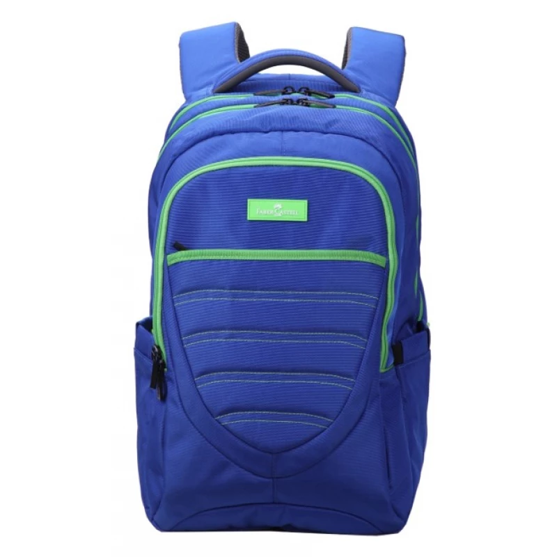 FaberCastell Weekend Bag 3 Compt Backpack, Blue&Green - فابر كاستل