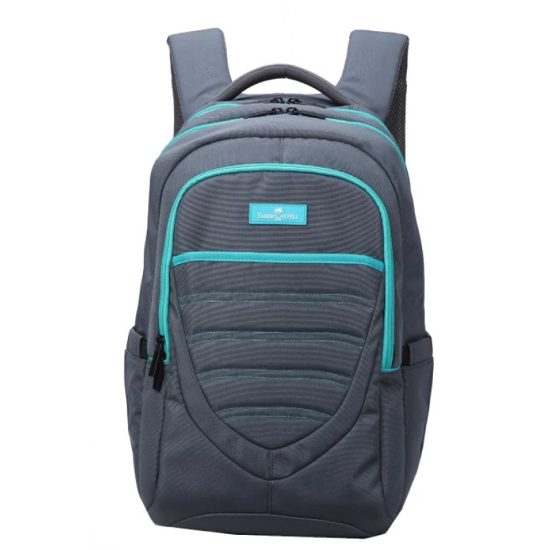 FaberCastell Weekend Bag 3 Compt Backpack, Blue&Green - فابر كاستل